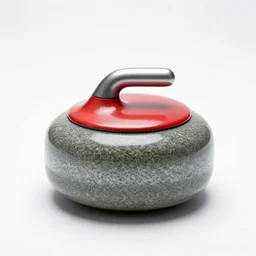modular curling stone, commercial catalog photo, isolated on a pure white background, centered, entire object in frame, sharp focus, soft studio lighting