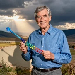 mr. rogers has slinkies for hands, color photo