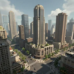 a streetview photo of megalopolis full of archologies in the style of Ralph McQuarrie/Syd Mead/John Berkey detailed realistic High Resolution HD 8k