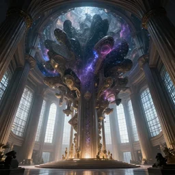 entropia of universe epic cinematic massive fractal megastructure in the temple monumental architecture : big volumetric light from the windows : hyper realism : dark energy : octane render : artstation : greg rutkowski : loish : ferdinand knab