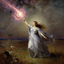 sorceress casting powerful meteor spell in the plains. highly detailed painting by gaston bussiere, craig mullins, j. c. leyendecker 8 k