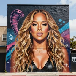 grafite art of mariah carey at building by cobra, street art