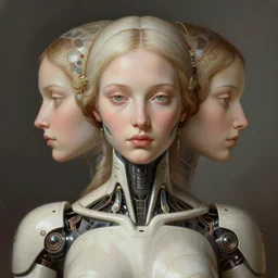 symmetry!! portrait of female android, intricate, elegant, highly detailed, digital painting, artstation, concept art, smooth, sharp focus, illustration, art by fra angelico