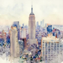 new york city abstract watercolor painting