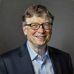 official presidential portrait of bill gates. oil on canvas. national portrait gallery
