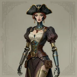 (((((2050s art deco servant android robot pirate wench art art deco art deco. muted colors.))))) by Jean-Baptiste Monge !!!!!!!!!!!!!!!!!!!!!!!!!!!