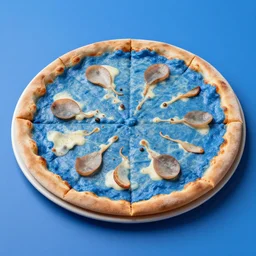 a blue pizza
