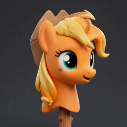 decapitated orange pony head on a wooden stick, my little pony themed, scary, dead orange my little pony, applejack, mlp, horror, creepy pasta, pixiv, deviantart, artstation, head on stick, decapitated head on wood stick, 3 d, render, blender 3 d, unity, unreal engine