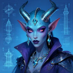 portrait of jewel djinn thief in the style of Rob Lefield and Dan Mumford , trending on artstation, digital art,surrealism ,macro,blueprint ,vaporwave ,