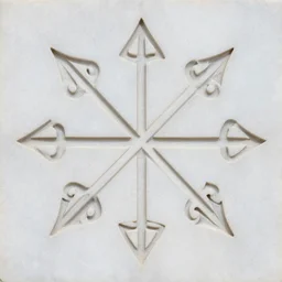 complicated complex galdrastafir associated with the realm of volition. engraving symbol on marble, straight and smooth lines