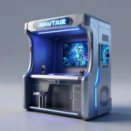 industrial design of an Avatar-like kiosk cinema4d render