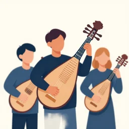 art icon for a lute player, victo ngai, kilian eng, lois van baarle, flat
