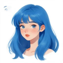 blue hair girl by anna cattish, character design tutorial