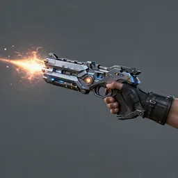 a wrist - mounted weapon that fires energy projectiles, concept art