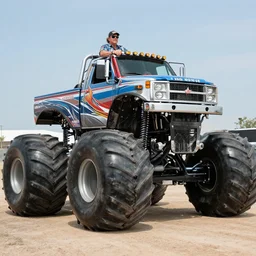 photo of jim varney as ernest p worrell as a monster truck driver, 8 k, 8 5 mm f 5. 6