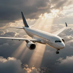 airplane flying photorealistic