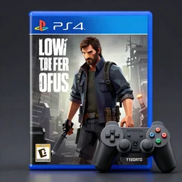 ps 2 game box keyart, the last of us low poly, playstation 2, oldschool