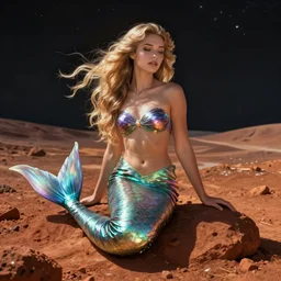beautiful ocean mermaid on mars