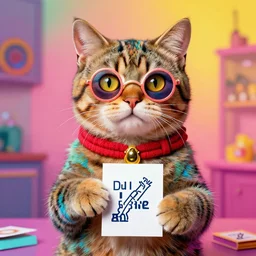 psychedelic cat holding ballots