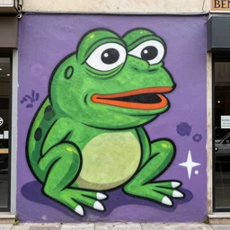 photograph of pepe the frog street art