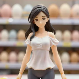 figurine of an egg wearing an elegant summer blouse, female personification!, official store photo, commercial photo, featured on amiami, 8 k, 8 5 mm, beautiful composition, smooth curves