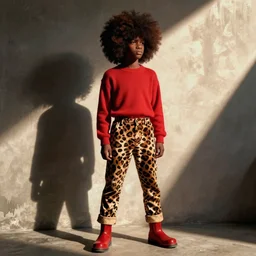 animal print pants out of control. it's redfoo with a big afro! in the style of Stephen Gammell