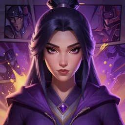 head-on symmetrical centered painted portrait, Maya Ali as a mage, matte painting Arcane DOTA pixar, maya engine on stylized background splash comics global illumination lighting artstation, by Qifeng Lin, Wu Liu, Chao Teng Zhao, Yaroslav Tokar, Sasa Melody
