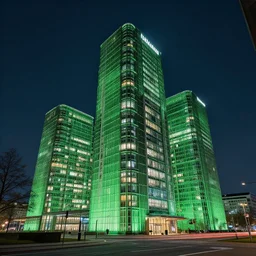 futuristic green berlin, architecture, night, hyperdetailed, artstation, cgsociety, 8 k