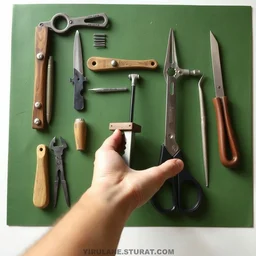 some basic tools that humans have been using since the dawn of civilization, which everyone is familiar with, and definitely not weird alien contraptions that are fused with someone's hand or levitating.