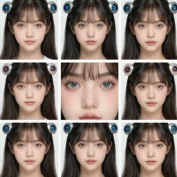portrait mosaic of a beautiful cute girl with robot ears and eyes, 4k, intricate details, perfect face