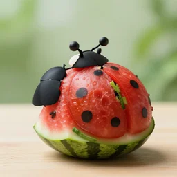 a ladybug made out of a watermelon