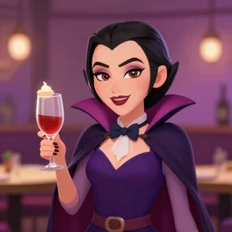 A female vampire at a party, 4k, digital art, cartoon