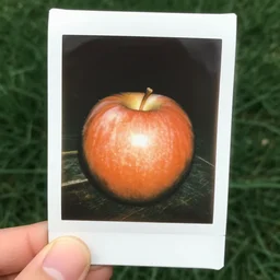 a beautiful photo of a red apple, Fujifilm Instax Film