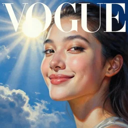 sci - fi, morning, smiling fashion model face, sun, cinematic, clouds, sun rays, vogue cover style, poster art, blue mood, realistic painting, intricate oil painting, high detail illustration, sharp high detail, manga and anime 1 9 9 9