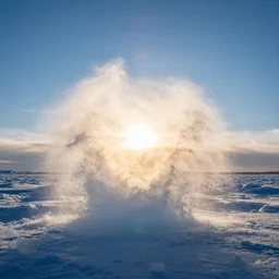 the sun engulfed in Ice