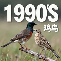 a photo and large impressive text, 1 9 9 0's birds photograph magazine.