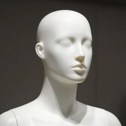 close up of a plastic white mannequin