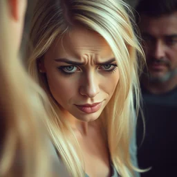 triggered crying blonde woman being irrational