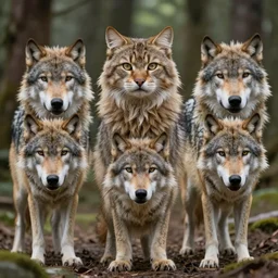 photo furry cat woman in a forest 8 b 4 with real wolves 2 z 5 ideal human face