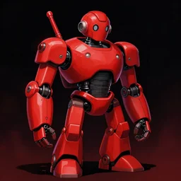 r. o. b. robot, r / smashbros, in the style of beksinski, red, black, vibrant, chiaroscuro, high detail, perfect artwork, clean lines