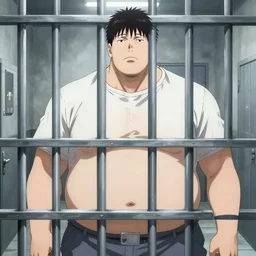 large danish man in prison, hyoer detailed, akira art style, coherent