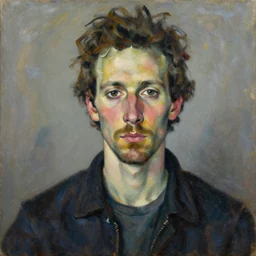 oilpainting portrait of tom waits, in the style of lucian freud, by basquiat, by egon schiele