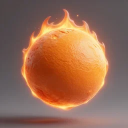 an octane 3 d render of an orange planet on fire