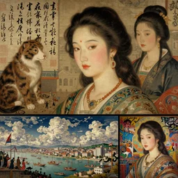beautiful portrait, triptych, no frame, animal, architecture, battle, bijinga, calligraphy, capriccio, caricature, cityscape, cloudscape, design, digital, figurative, genre, graffiti, history, icon, illustration, installation, interior, jewelry, landscape, literary, manga, marina, miniature, mural, mythological