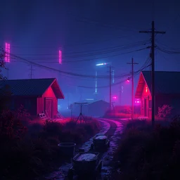 photo environement cyberpunk farm : 4, 4 k rtx hdr volume light concept studio matte painting environement digital illustration style cyberpunk 2 0 7 7 artstation artur tarnowski, mihai muscan, marcin tomalak, marta leydy, marcin stepien, charlotte hughes, zuzanna dabrowa neon bioluminiscence