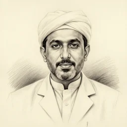 portrait dr israr ahmed, pencil sketch