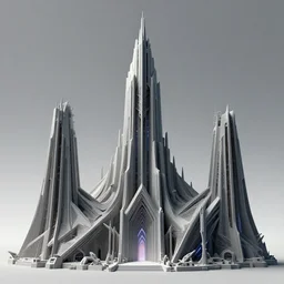 3 d sculpt of a minimalist futurist angular cathedral architecture evil gothic tron arcane ruins, warhmmer 4 0 k scifi tower spaceship inspired by the matrix, lotr, star wars, ilm, beeple, star citizen halo, mass effect, starship troopers, elysium, the expanse, high tech industrial, artstation unreal