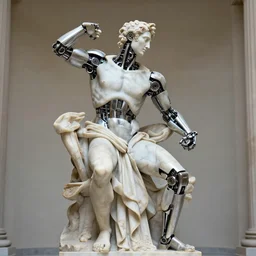 greek laokoon as a robotic re - interpretation, marble is steel