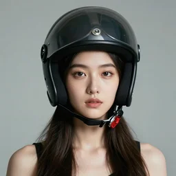 portrait of a beautiful girl wearing helmet by Vanessa Beecroft ::