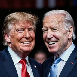 potrait of cross between donald trump and joe biden laughing, menacing teeth, zdzislaw beksinski, lewis jones, dariusz zawadzki, wayne barlow, 4 k, ultra - high - definition, cold hue palette